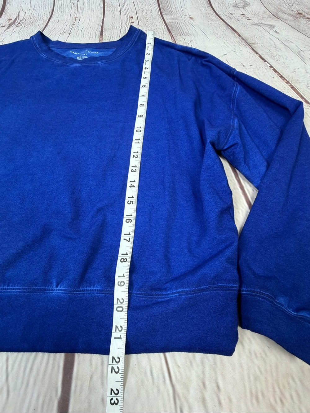 MAJESTIC FILATURES Deluxe Teeshirt blue cotton crewneck sweatshirt, size M - Picture 9 of 10